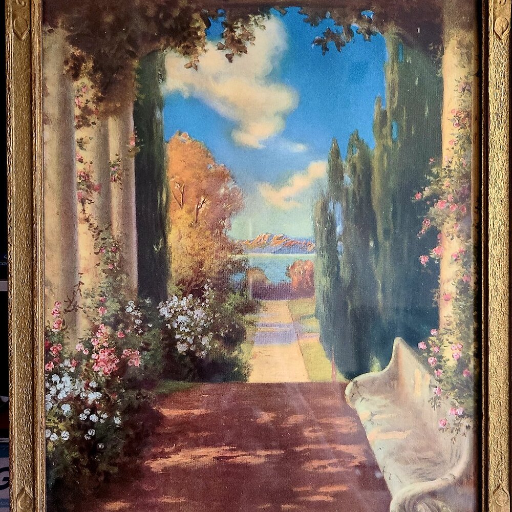 1920 R. Atkinson Fox "The Rose Brewer" Lithograph Signed Framed